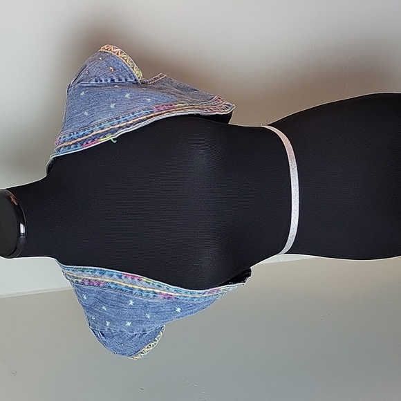 Y2K Embroidered denim bolero jacket, Rebel - Picture 3 of 9